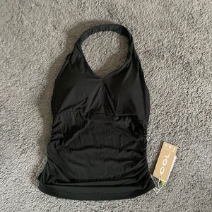 OGL Halter Neck Side Gathered New Airy Brami Tank – Black, Size M BNWT